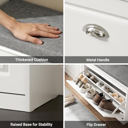 Haotian Shoe Storage Bench with Cushion