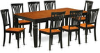 East West Furniture LGAV9-BCH-W 9 Piece Dining Room Furniture Set Includes a Rectangle Kitchen Table with Butterfly Leaf and 8 Dining Chairs, 42x84 Inch, Black & Cherry