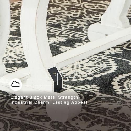 Signature Design by Ashley Valebeck 1-Piece Dining Table, Farmhouse Trestle