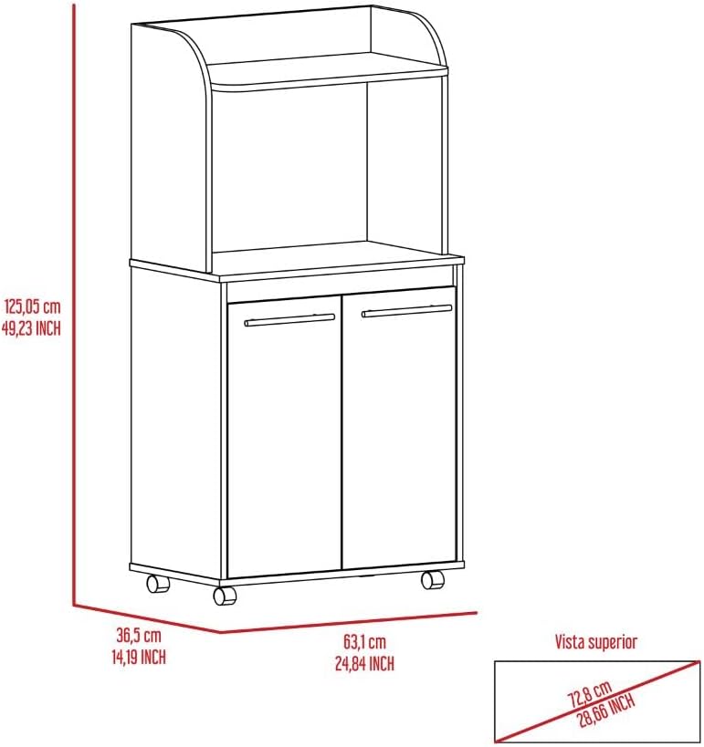 24.84" D*14.19W*49.23" H Freestanding Kitchen Pantry with Shelf, 3 Shelves, Double Door, Rectangular Storage Cabinet, Modern Minimalist, for Living Room, Dining Room, White