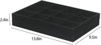 2pcs/Set Velvet Jewelry Tray, 12 Grids Large Storage Tray for Bracelet Bangle Beads Display, Jewellery Organizer Box Tray for Home Drawer or Shop Store Selling Show (Black Velvet)