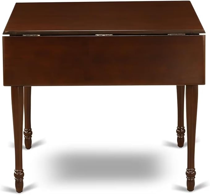 East West Furniture MZDA5-MAH-C 5 Piece Kitchen Table Set for 4 Includes a Rectangle Dining Table with Dropleaf and 4 Linen Fabric Dining Room Chairs, 36x54 Inch, Mahogany