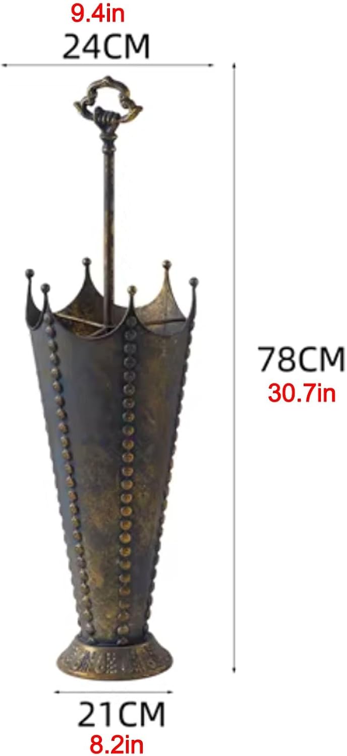 Vintage Metal Umbrella Holder, Large Capacity Umbrella Stand Rack, Freestanding Creative Umbrellas Stand, Canes Walking Sticks Holder, Umbrellas Storage Bucket for Entry Hallway Décor