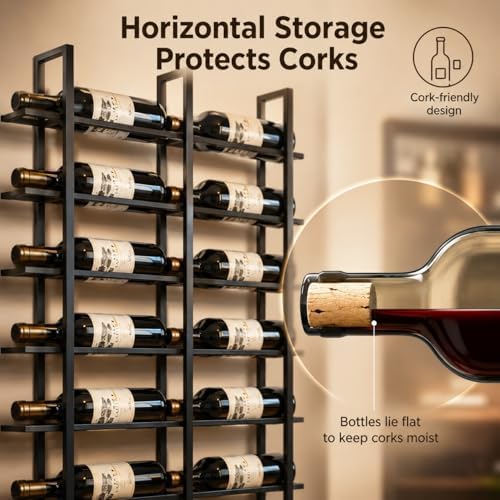 48 Bottle Large Wall Mount Wine Rack,Black