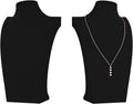 Necklace Bust Display Stand, Necklace Holder, Pendant Chain Necklace Organizer for Women (Black Velvet, L 2PCS)