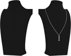 Necklace Bust Display Stand, Necklace Holder, Pendant Chain Necklace Organizer for Women (Black Velvet, L 2PCS)