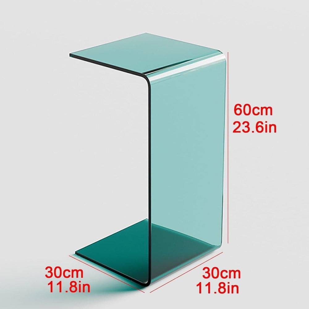 Acrylic C-Shaped End Table for Living Room and Bedroom, Versatile Sofa Side T...