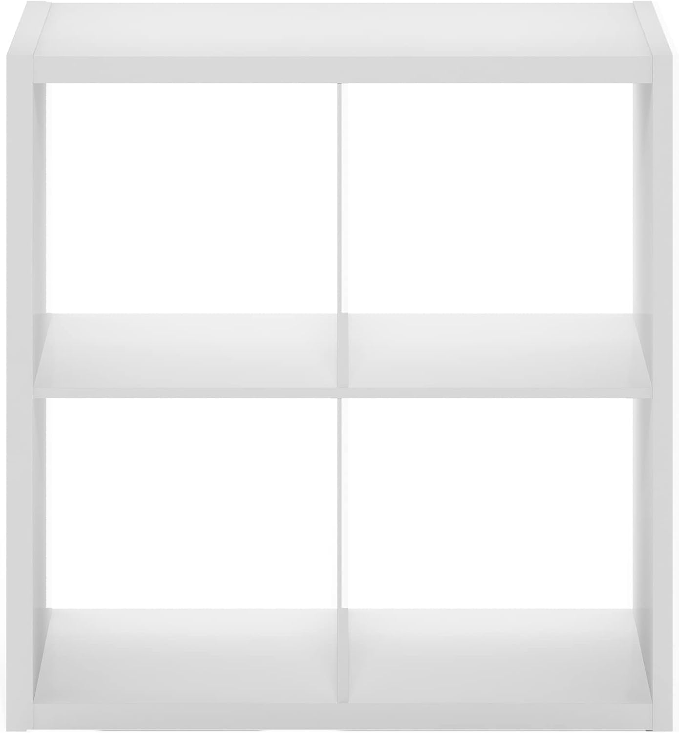 Furinno Hermite 4-Cube White Coffee Bar, Kitchen Island, Kitchen Storage, Bakers Rack, for Pantry Organizers and Storage, Kitchen Organization, Plain White