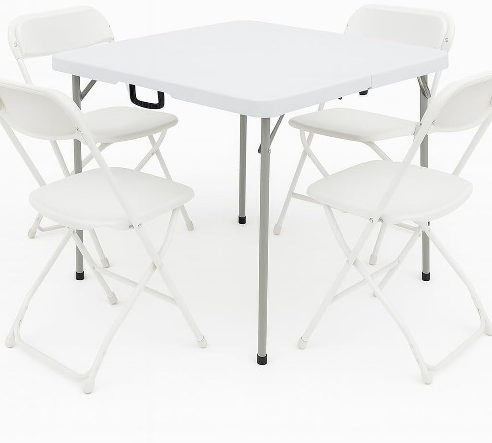 BTEXPERT 5 Piece Folding Card Table Portable and Chair Set, 34" Square F...