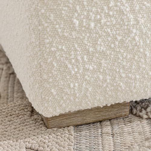 KINWELL 18.5" Wide Modern Square Boucle Ottoman Set of 2 | Cube Ottoman ...