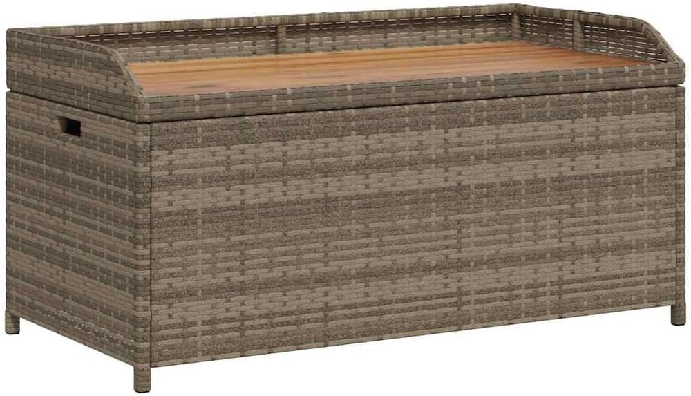 Outdoor Storage Bench with Waterproof Liner, 39.4-inch PE Rattan Garden Seat ...
