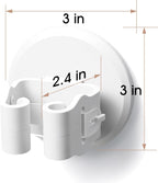 Broom and Mop Holder Wall Mount - 3 Pack Self Adhesive Mop and Broom Organizer - No Drill Heavy Duty Gripper Hooks for Kitchen Bathroom Garage Storage - Space Saving, Waterproof, White