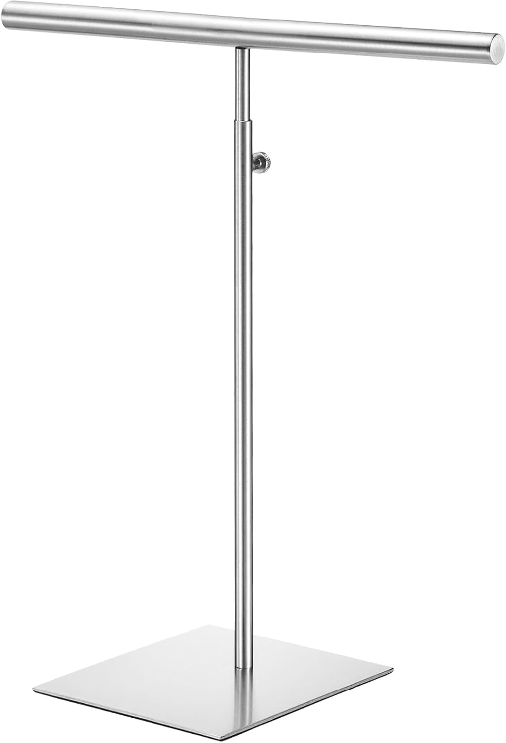 uxcell Necklace Display Stand Adjustable Height Jewelry Rack T Bar Tabletop Purse Holder for Home Boutique Store - Silver