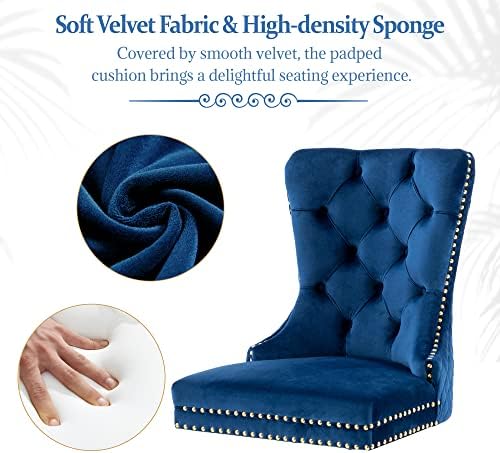 Dining Chairs Set of 6, High-end Back Lion Head Ring with Rhomboid Pattern | ...