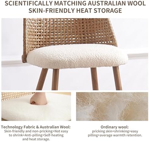 Rattan Dining Chairs Set of 4, Rattan Dining Chairs with Cane PE Rattan Backr...