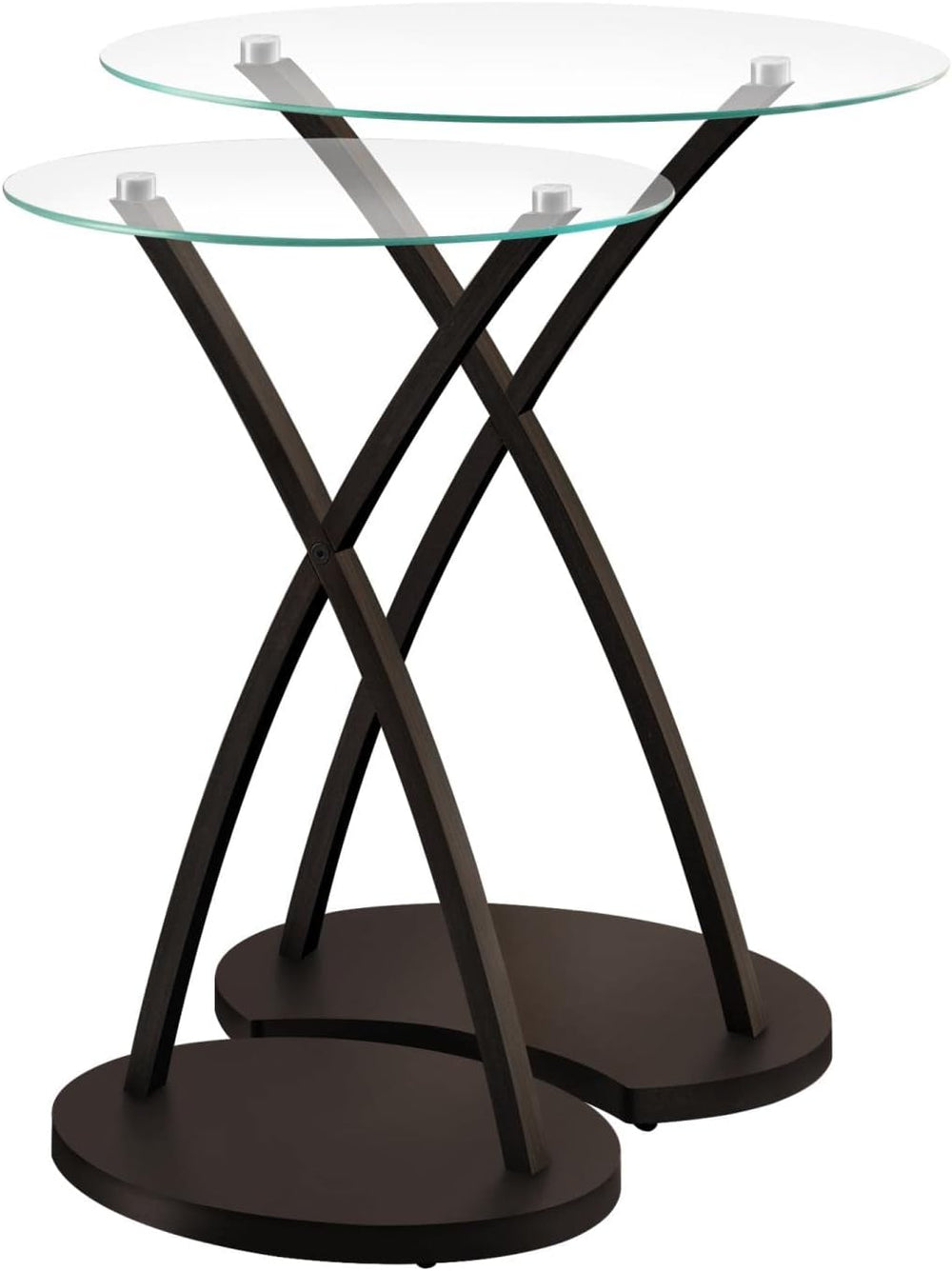 Monarch Specialties 2-Piece Bentwood Nesting Table Set, Cappuccino