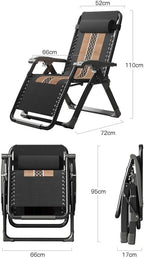 Adjustable Gravity Lounge Chair Recliners Folding Patio Lounge with Removable Pillow for Outdoor Indoor(A+Cushion C)