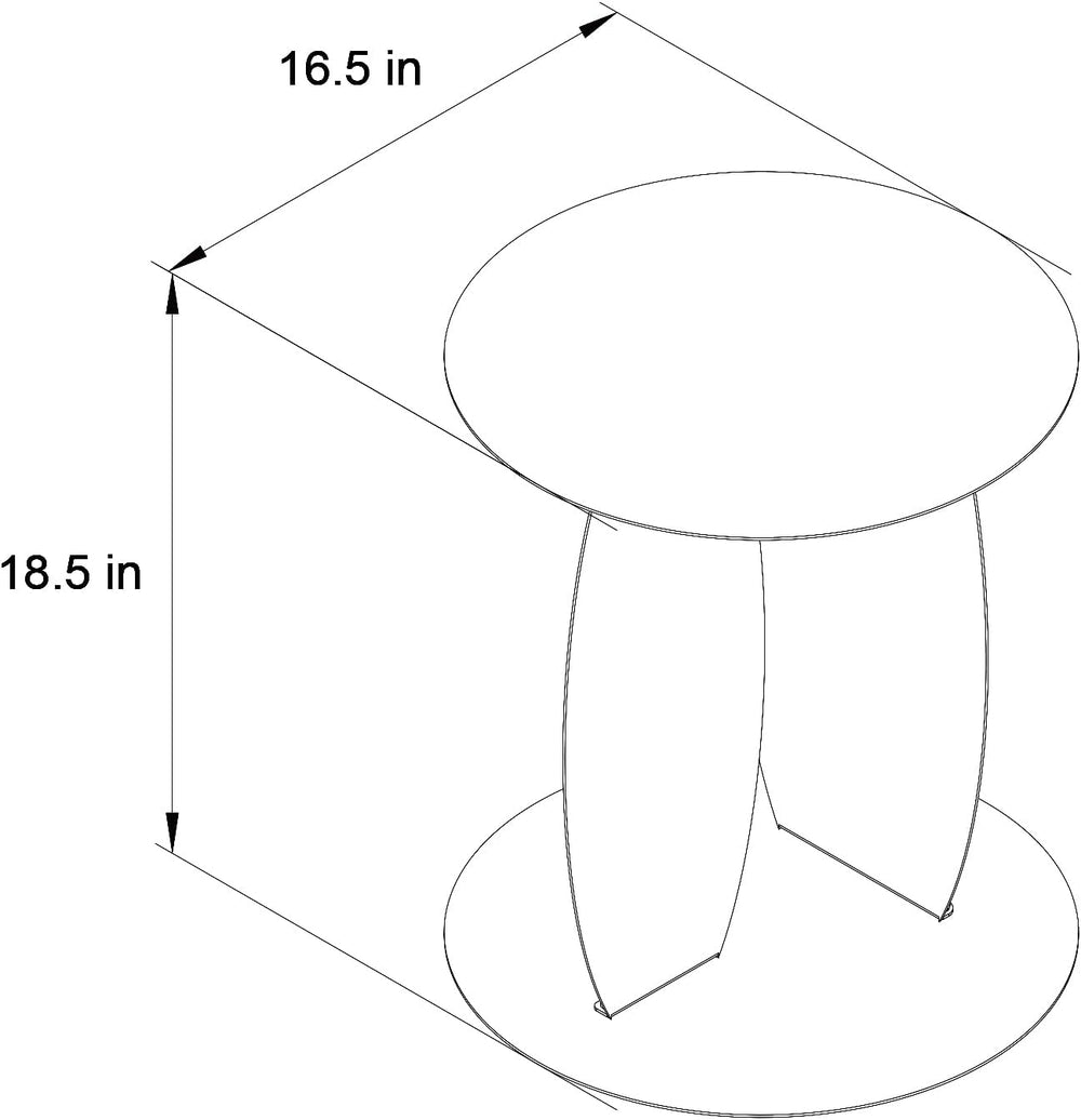 VEYRA Minimalist Round Metal End Table, 16.54" Accent Side Table, Heavy-...