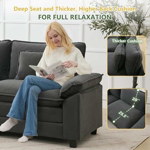 Oversized Modular Sectional Sofa Set, Convertible Deep Seat Cloud Couch with ...