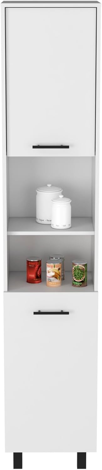 Kitchen Pantry 79" H, Two Open Storage Shelves, Three Internal Shelves, ...