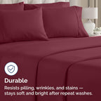 Standard Pillow Cases - 4 Pack - Super Soft Pillowcase Covers - Envelope Enclosure - Hotel Quality Pillow Protectors - Wrinkle Free, Shrink & Stain Resistant - Machine Washable - 20" x 26" (Burgundy)