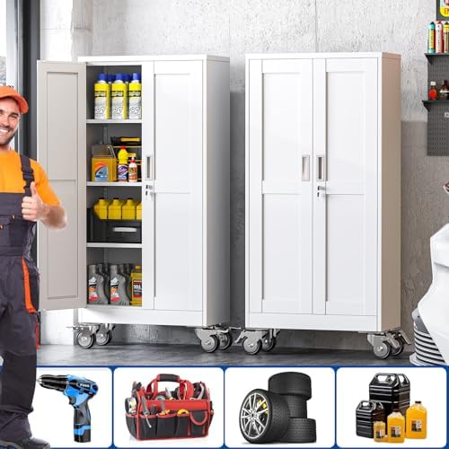 GAIOUS Metal Garage Storage Cabinet with Lock, 61” Tall Lockable File Cabinet...