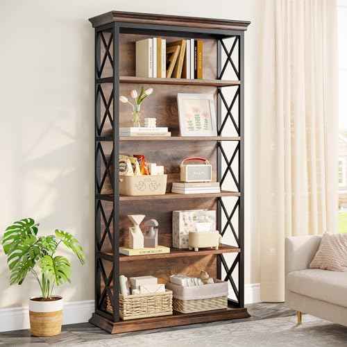 Tribesigns 6-Tier Bookcase, 71 Inches Industrial Bookshelves and Bookcase