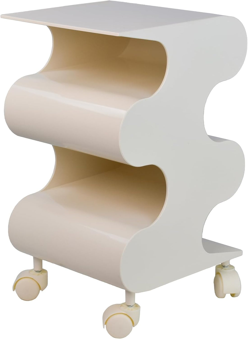 ABS Movable Side Table with Wheels & Rotation, Modern Multi-Layer Nightst...