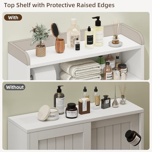 Halitaa Slim Bathroom Storage Cabinet, Slim Floor Cabinet with Sliding Doors,...