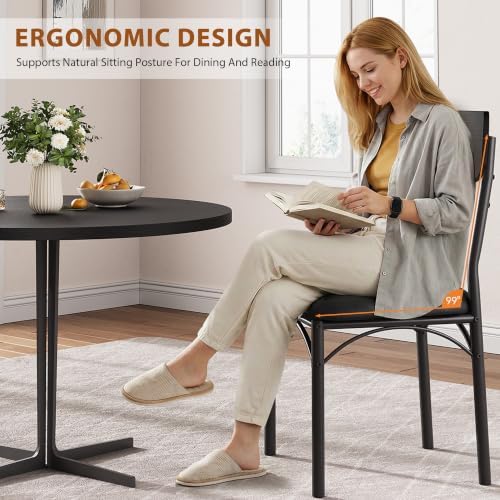 Jocoevol Dining Chairs Set of 4 - Upholstered Dining Room Chairs with PU Leat...