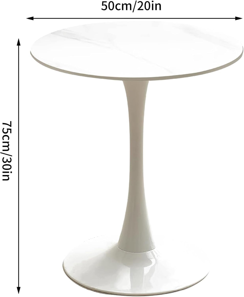 Round Metal Side Table - Modern Slate Coffee Table, Decorative Accent End Tab...