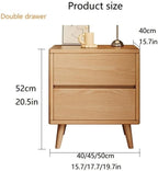 Bedside Table, Nightstand End Table Side Table with 2 Drawers Wood Accent Table with Storage for Bedroom Small Space Living Room Wooden Bedside Table(Brown,45cm/17.7in)