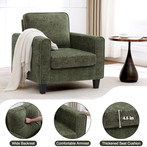 Comfy Accent Chairs for Living Room, Mid Century Modern Upholstered Living Ro...