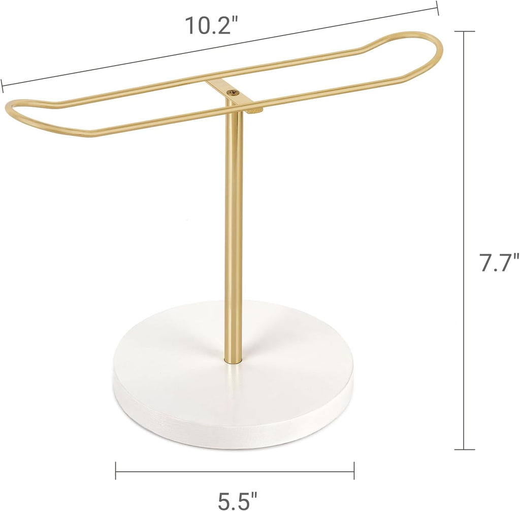 Dahey Headband Holder Metal Headband Organizer Hair Hoop Display Stand, Modern Hair Accessories Organizer Storage Hair Ropes Bracelets Bangles College Dorm Room Decor for Women and Girls, Gold