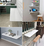Wall Mounted Folding Table,White Floating Desk for Small Spaces,Stainless Steel Bracket Laundry Folding Table,Wall Folding Desk,Home Bars and Dining Establishments(90x50cm/35.4"×19.7")