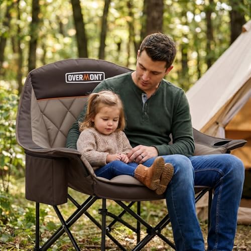 Overmont Oversized XL Camping Chair for Adults - 500lbs Support Heavy-Duty Pa...