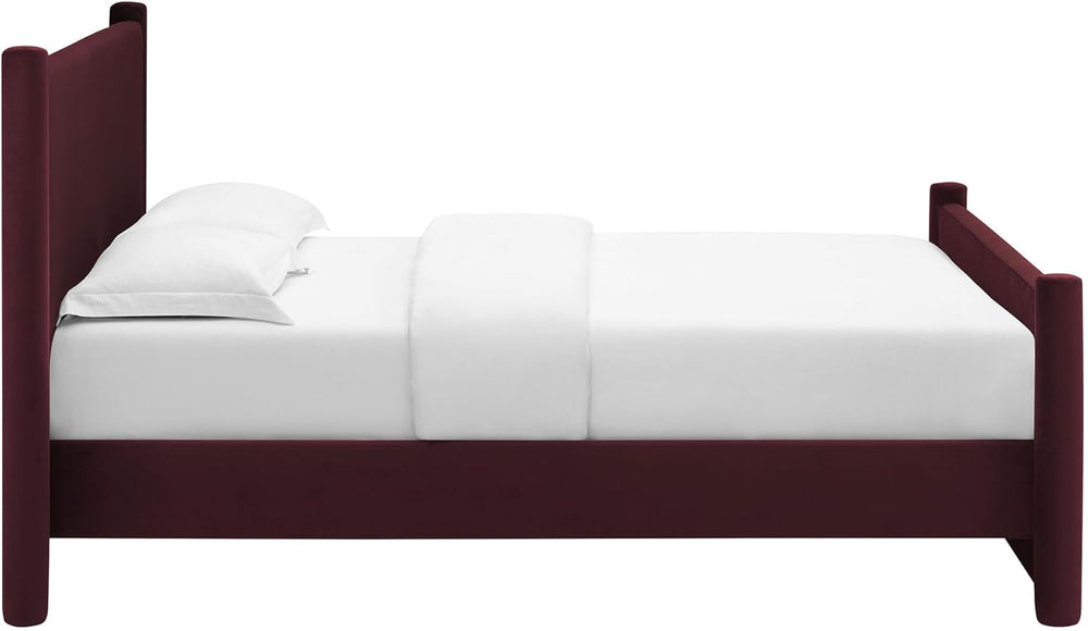 Modway Rael Queen Platform Bed Frame with Upholstered Headboard and Footboard...