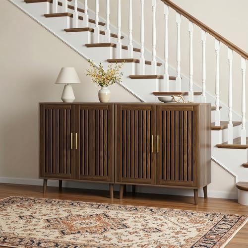 Smart FENDEE Sideboard Cabinet, 31.5" W Farmhouse Buffet Cabinet with Sl...