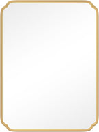 36 x 48 Inch Gold Bathroom Vanity Mirror for Wall with Non-Rusting Metal Frame Large Rounded Rectangle Mirror for Over Sink (Horizontal/Vertical)