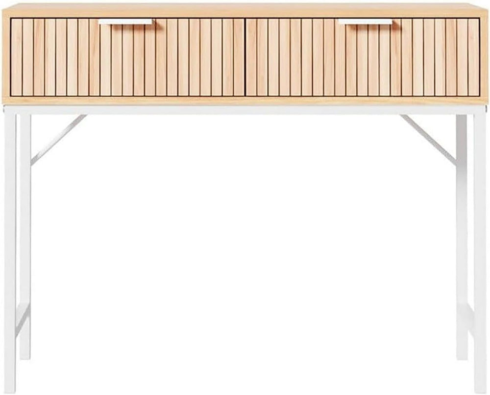 Modern Narrow Console Tables with 2 Storage Drawers Wooden Entryway Table Lon...