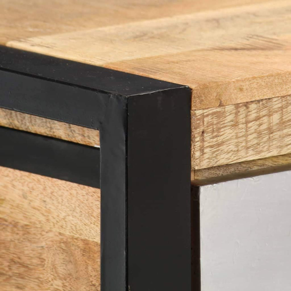 3 Drawer Console Table for Living Room, Brown Console Table with 3 Drawers, B...