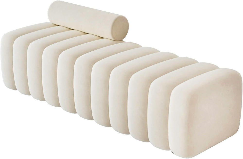 Modern Long Bench with Backrest for Changing Shoes Bedroom Bed end Walk-in Cl...