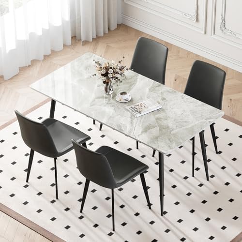 Dining Chairs Set of 4, Modern PU Leather Upholstered Dinner Chairs | Sturdy ...