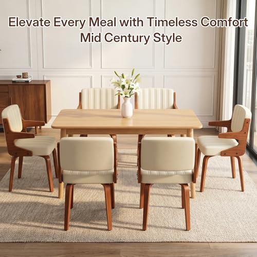 Dining Chairs Set of 4,Mid Century Modern Kitchen Chair with Hanging Arm | Se...