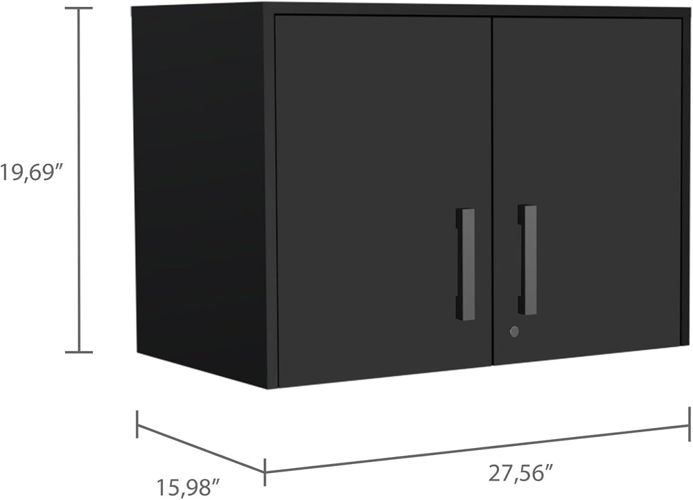 Farmhouse Pantry Storage Cabinet, Wall Cabinet Double Door, Three Internal Sh...