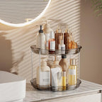 LAMU 2 Tier Lazy Susan Turntable Organizer 9.25'' Rotating Spice Rack Organization for Cabinet, Kitchen, Pantry, Countertop, Bathroom, Vanity, Medicine Cabinet Organizer, Grey