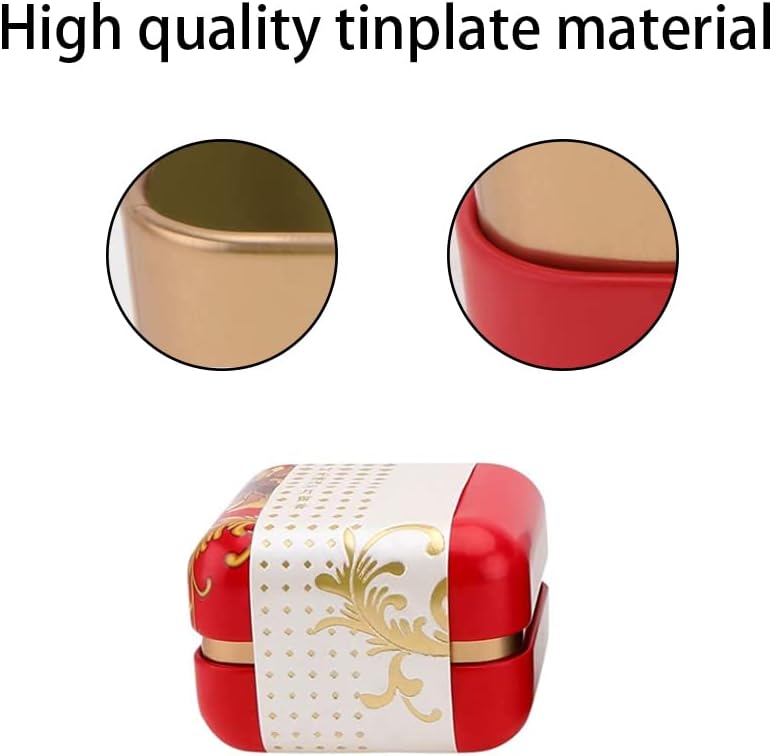 3 Pcs Tea Tin Canister Mini Tea Storage Box Rustproof Square Coffee Tea Sealed Box for Store Crafts Snacks Candy and Tea
