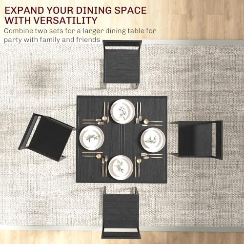 HOMCOM Small Dining Table Set for 2 Compact for Small Spaces, Black