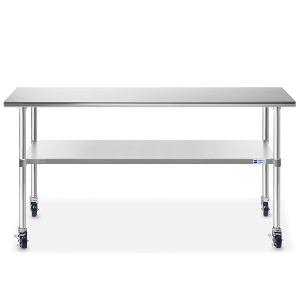 GRIDMANN NSF Stainless Steel Work & Prep Table 60 x 30 Inches with Caster...