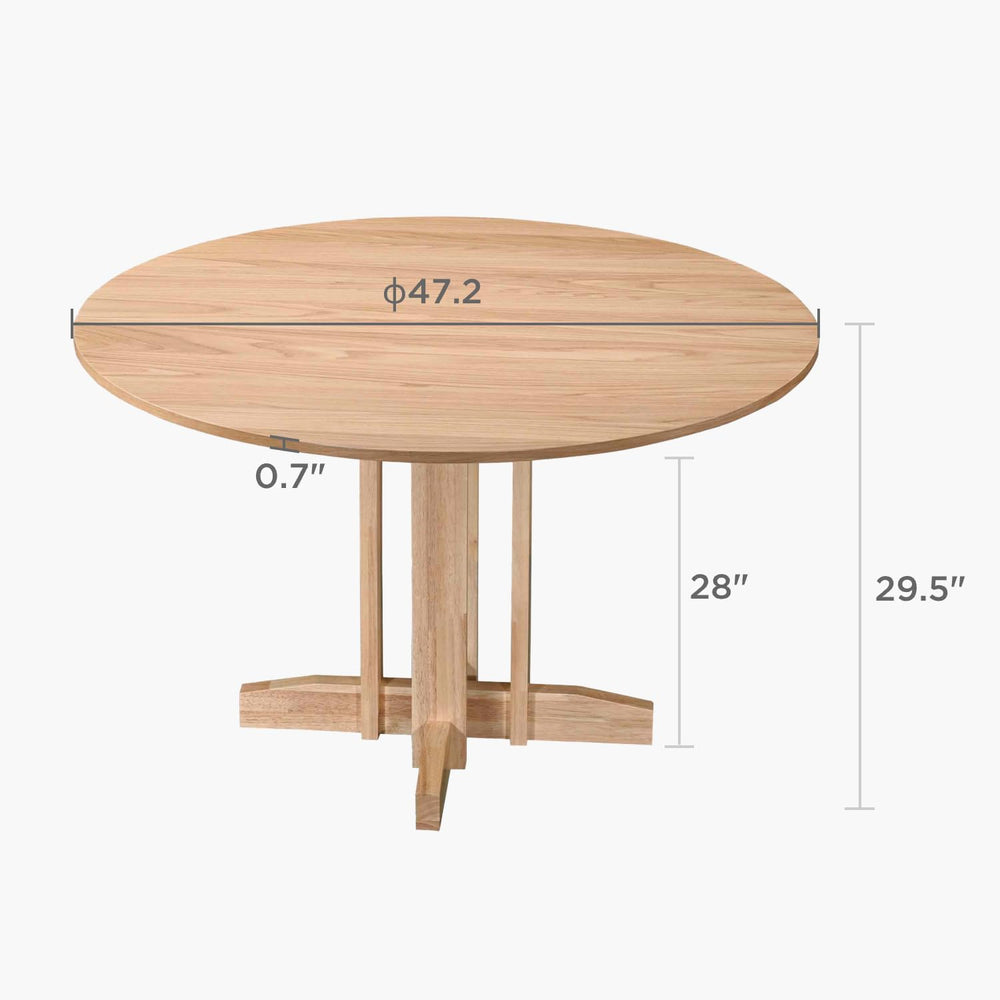 Acanva 47" Small Round Dining Table for 4 Person, MDF Top and Sturdy Woo...